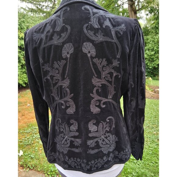 Gorgeous Velvet Embroidered Jacket Blazer Nygard Size 14 - Picture 4 of 5